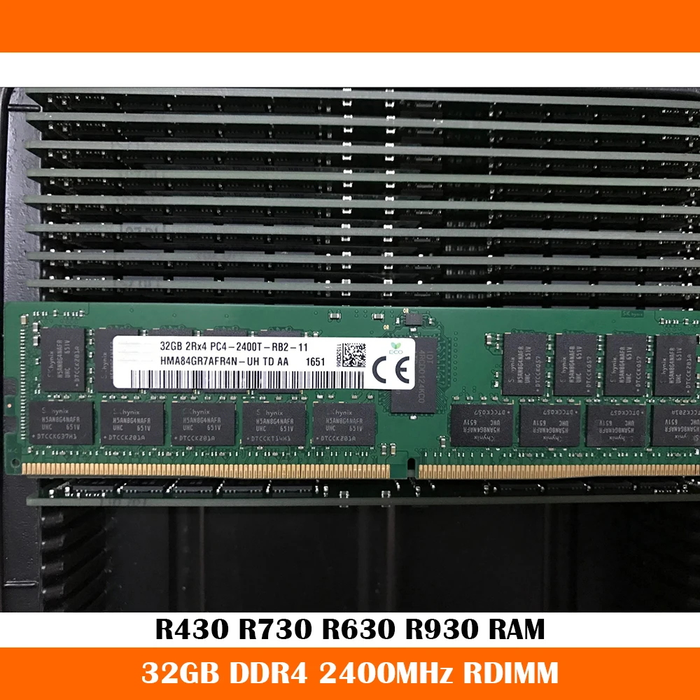 Высокое Качество Для R430 R730 R630 R930 PC4-2400T Серверная память 32 ГБ DDR4 2400 МГц RDIMM RAM Работает нормально Быстрая доставка