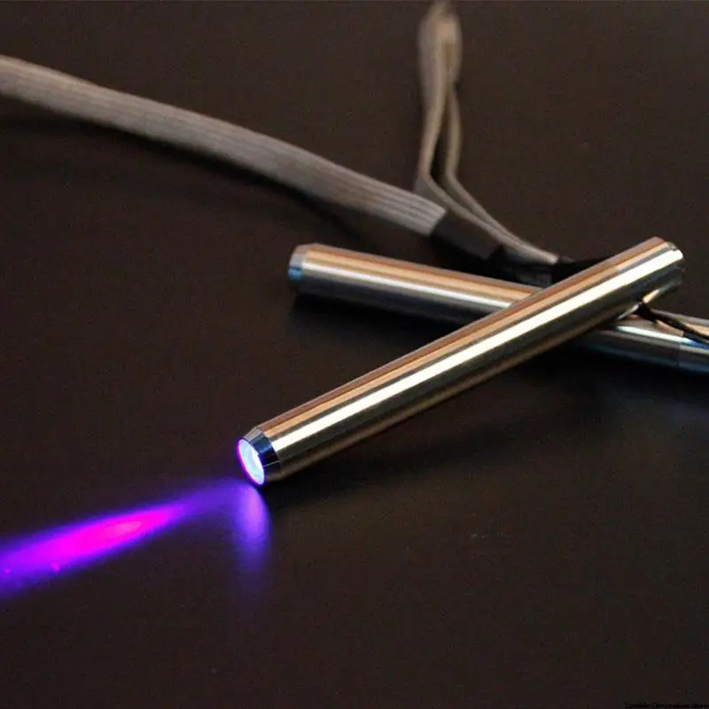 Мини-ультрафиолетовый фонарик из нержавеющей стали, ультрафиолетовая лампа для проверки маркировки